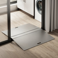 Brateck Two-Sided Aluminum Wheelchair Threshold Ramp, Silver Color, 1114x920x60mm, Weight Capacity 300kg (LS)