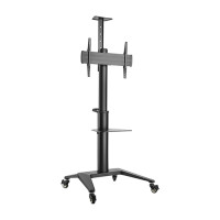 Brateck Ultra-Modern Aluminum TV Cart (Landscape/Portrait Orientation)  Fit 37'-70' Up to 70Kg - Matte Black 890x760x2157mm (LS)