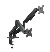 mbeat® activiva Ergolife Dual-Screen Gas Spring Monitor Arm allows you to smoothly adjust the height,angle, and tilt of both screens with minimal