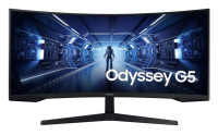Samsung 34' Odyssey G55T WQHD Curved 3440x1440 21:9 1000R 165Hz 1ms 250 cd/? FreeSync VA DP HDMI Headphone Tilt VESA Gaming Monitor Black 3YR