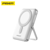 Pisen 30W CCC-Certified 10K (10000mAh) Wireless Power Bank with Holder - 15W Wireless, LED Display, PD QC 3.0 Fast Charge, Overvoltage Protection
