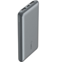 Belkin BoostCharge 10k mAh Power Bank (Triple-Port) + USB-C to USB-A Cable - Space Grey (BPB011btGY), 2xUSB-A (12W), 1xUSB-C (15W), 2 Years Warranty