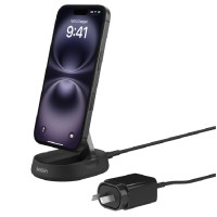 Belkin BoostCharge Pro Convertable Magnetic Qi2 Wireless Charging Stand + 20W Wall Charger + USB-C Cable (1.5M) - Black, 15W, 2 Years Warranty
