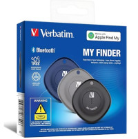 Verbatim 66929 Bluetooth Tracker My Finder Triple Pack - Black, Navy, Grey, IP66, IOS Iphone, Ipad, Macbook, Long Life, Pets, Kid Apple Find My