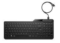 HP 405 Multi-Device Backlit Wired Keyboard Removable USB-C® cable with USB-A Slim Full-size Numpad LED light Multi-OS compatible 150cm Cable Black