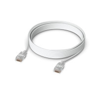 Ubiquiti UniFi Etherlighting Patch Cable, Length 8M, White, Nano-thin patch cable with 10 GbE support, designed to showcase Etherlighting effects.