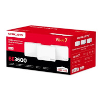Mercusys Halo H27BE(2-pack) BE3600 Whole Home Mesh Wi-Fi 7 System, 688 Mbps at 2.4 GHz, 2880 Mbps at 5 GHz, MLO, 4096-QAM, OFDMA, EHT160 on 5GHz