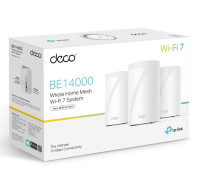 TP-Link Deco BE68 BE14000 Tri-Band Whole Home Mesh Wi-Fi 7 System (3-pack) 688 Mbps at 2.4 GHz + 4324 Mbps at 5 GHz + 8647 Mbps at 6 GHz