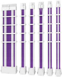 Antec PSU -  Sleeved Extension Cable Kit V2 - Purple / White. 24PIN ATX, 4+4 EPS, 8PIN PCI-E, 6PIN PCI-E, Compatible with Standard PSU (LS)