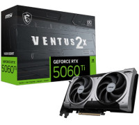 MSI nVidia GeForce RTX™ 5060 Ti 16G VENTUS 2X OC PLUS, PCI Express® Gen 5 x16, Boost: 2602 MHz, CUDA 4608 Units, 16GB GDDR7, HDMI™ x 1
